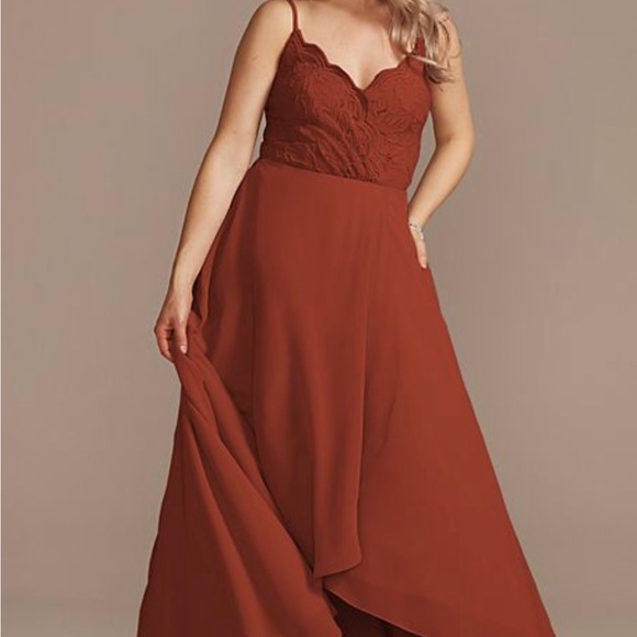 David's Bridal Dresses Davids Bridal Cinnamon Lace Chiffon Highlow